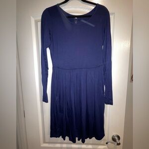 Chic Navy Long Sleeve Dress